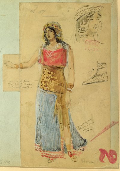 Costume Design for the Role of Isolde, in the Opera 